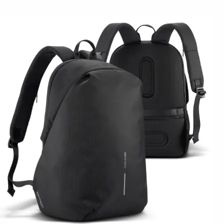 Branded black backpack
