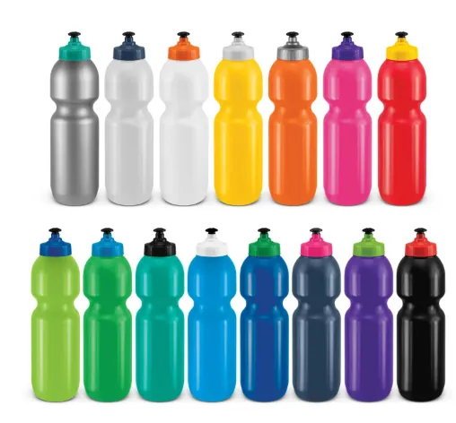 Colourful sports drink bottles