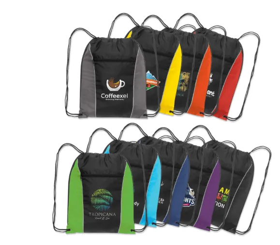 Drawstring bags in assorted colours