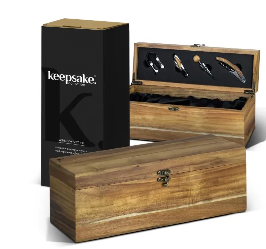 Keepsake wine box gift set
