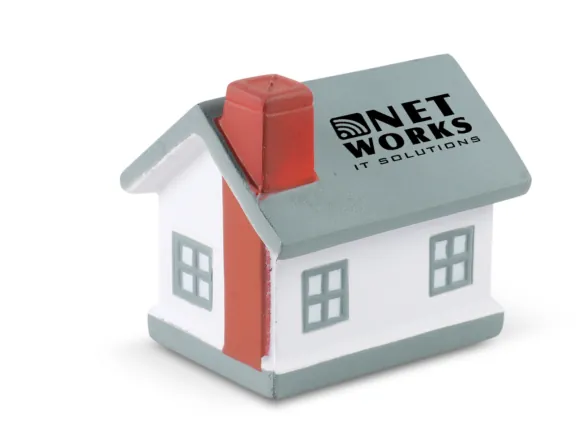 Branded house-shaped stress toy