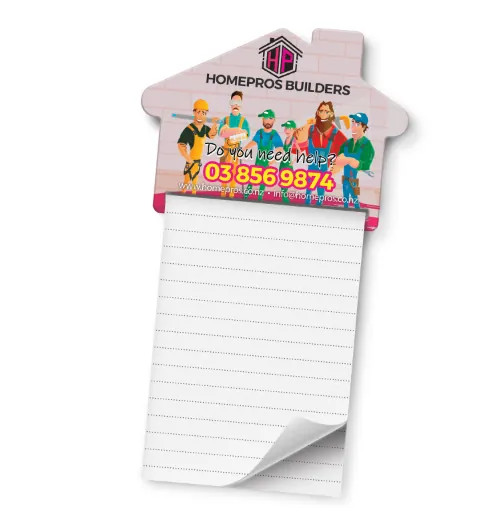 House-shaped magnetic memo pad