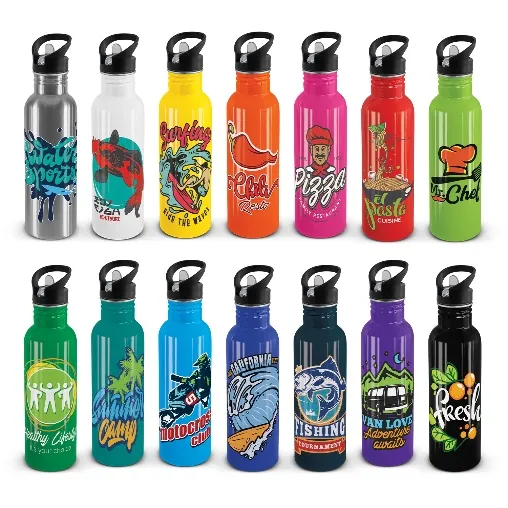 Colourful printed aluminium drink bottles